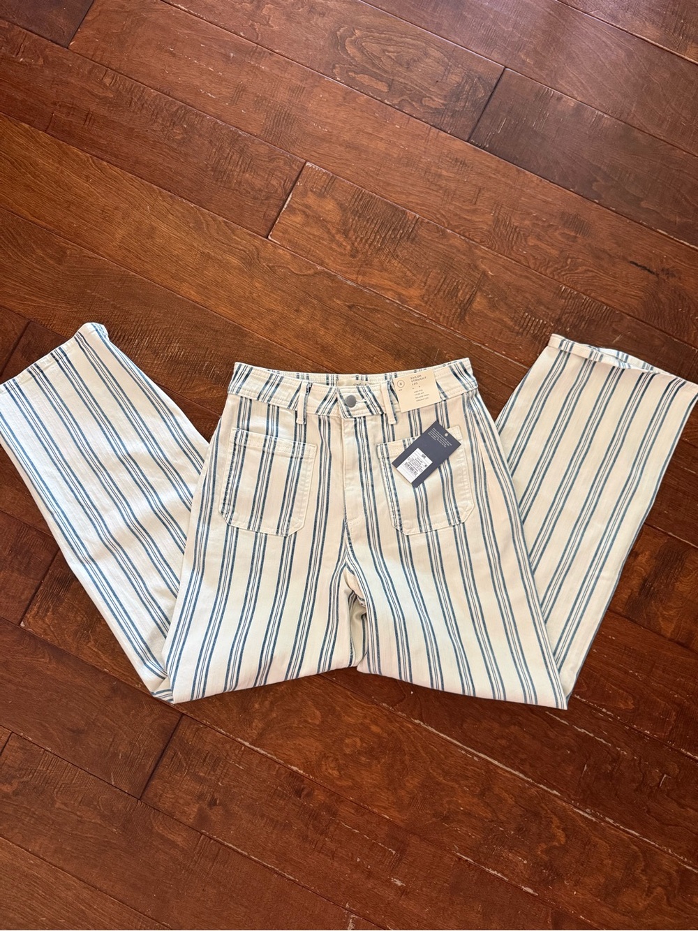 Universal Thread Cream and Blue Striped Sailor Pants